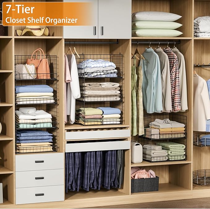 Yociyoga 7-Tier Stackable Closet Organizers and Storage Shelves, Foldable - Image 8