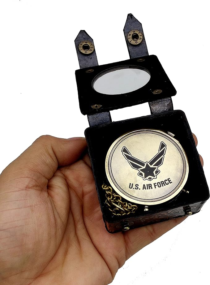 5MoonSun5's US AIR Force Engraved Brass Military Compass Nautical Marine - Image 6