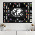 GlikCeil Large World Map 68 Slots Shot Glass Display Case 40 x 28'' Rustic Wood by GlikCeil
