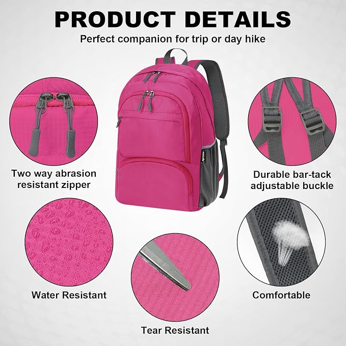 HOLYLUCK 20L lightweight packable Hiking Daypack Foldable Backpack - Image 4