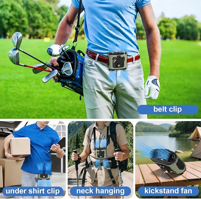 15000mAh Portable Waist Fan, 4-in-1 Waist Clip Fan - Image 3