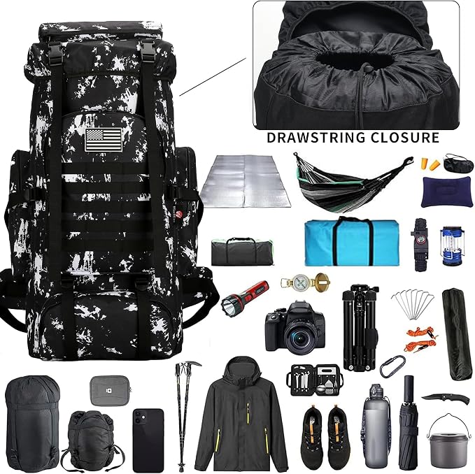 Hiking Backpack for Men 70L/100L Camping Backpack Military Rucksack Molle 3 - Image 4