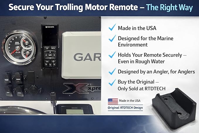 Remote Holder fits the Minn-Kota Advanced GPS trolling Motor Remote. Carbon - Image 2