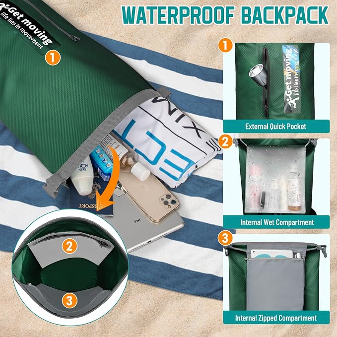 BKNOOU Dry Bag Waterproof Backpack - Image 6