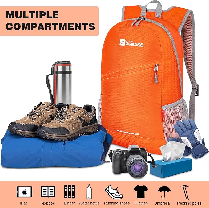ZOMAKE Lightweight Packable Backpack, Foldable Backpacks Small Daypack - Image 3