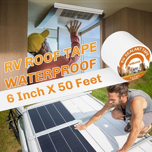 WELLUCK RV Roof Sealant Tape Camper Roofing Repair Tape, 6 Inch X 50 Foot - Image 6