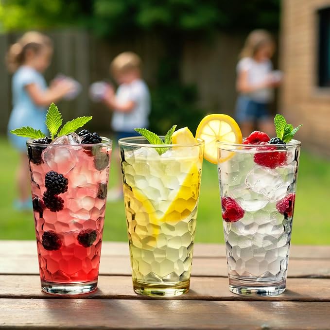 Bravario Hammered Plastic Drinking High Tumbler, Dishwasher-Safe Premium - Image 6
