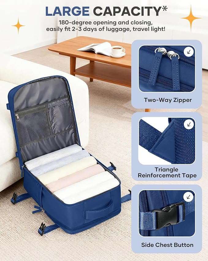 coofay Travel Backpack for Men Women Carry on Backpack for Airplanes Personal - Image 5