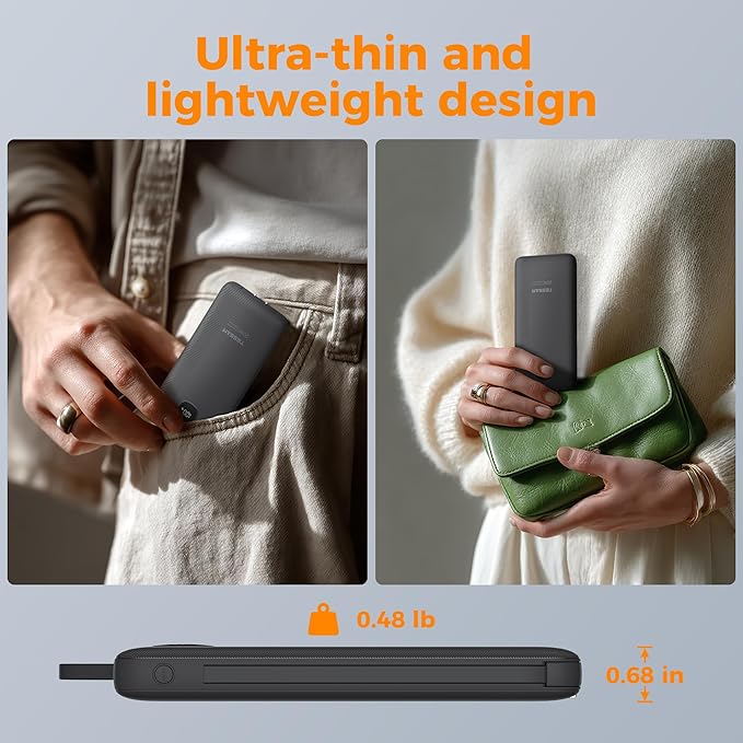 TESSAN Portable Charger with Built in Cables, 10000mAh Power Bank Fast Charging - Image 5