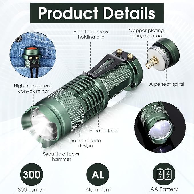 Fumete 20 Pieces LED Flashlight Mini 3 Mode Tactical Torch Small Water - Image 3