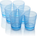 Santa Fe Blue Set of 6 Premium Acrylic DOF Glasses 16 oz – Unbreakable Drinkware by CERTIFIEDINTERNATIONAL