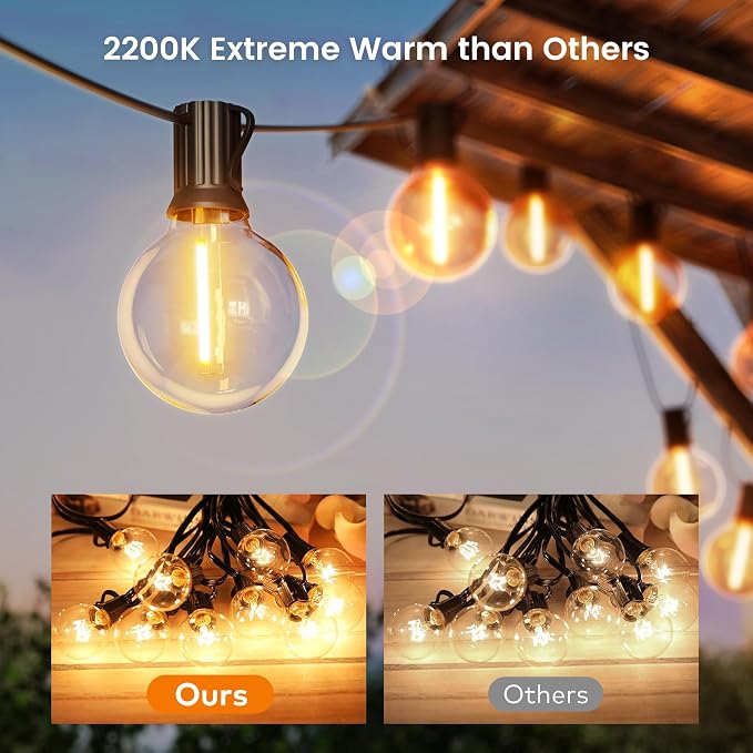 OHLUX Outdoor String Lights, 27FT LED Patio Lights - Image 2