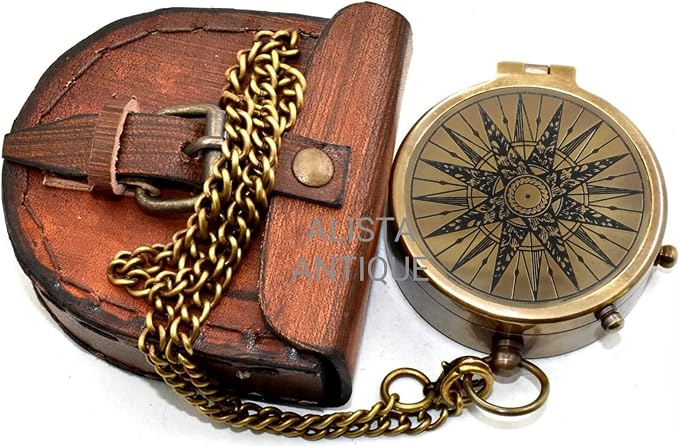Classic Handmade Antique Functional Brass Compass - Image 5