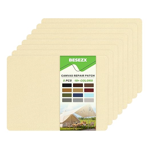 Besezx Canvas Repair Patch, Outdoor Gear Patch, 7.87x5.9 Inches 8PCS, by Besezx
