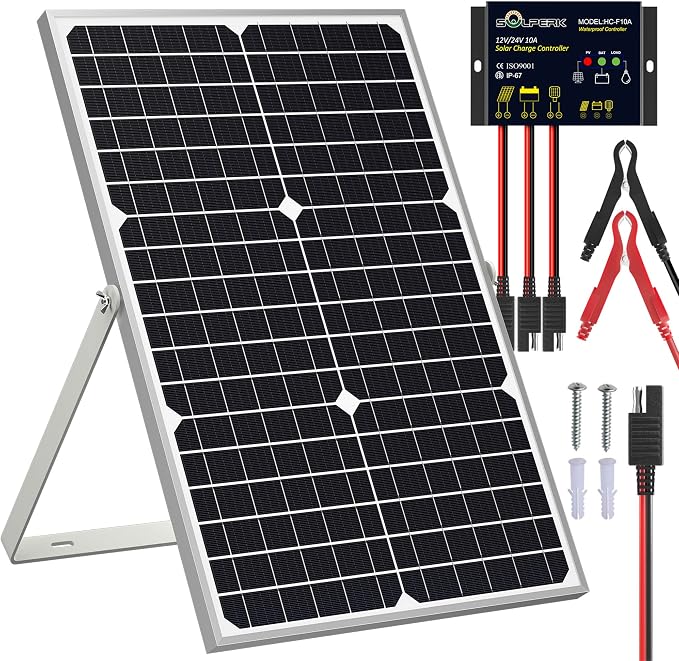 SOLPERK Solar Panel Kit 30W 12V, Waterproof Solar Battery Trickle Charger by SOLPERK-WeNeverStop