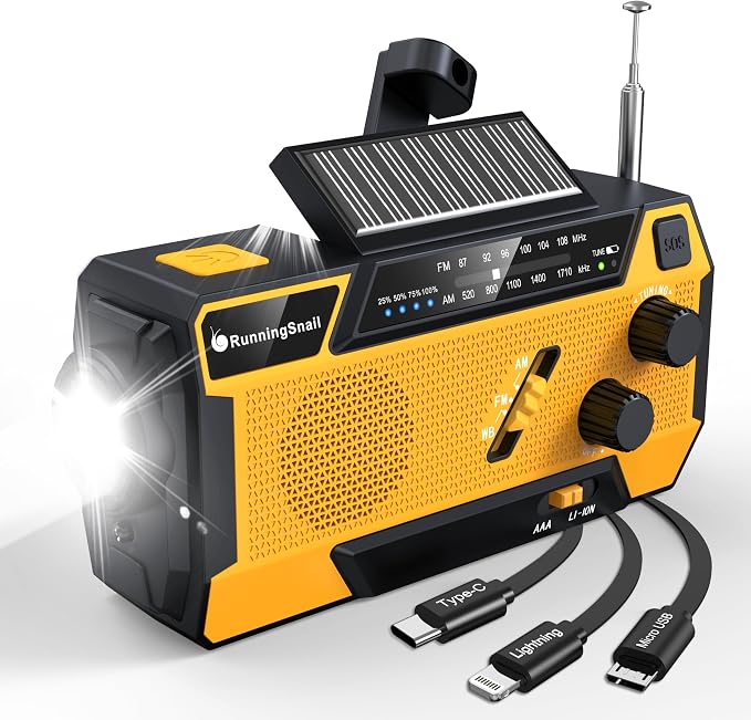 Emergency Crank Weather Radio: AM/FM/NOAA Weather Radio by RunningSnail