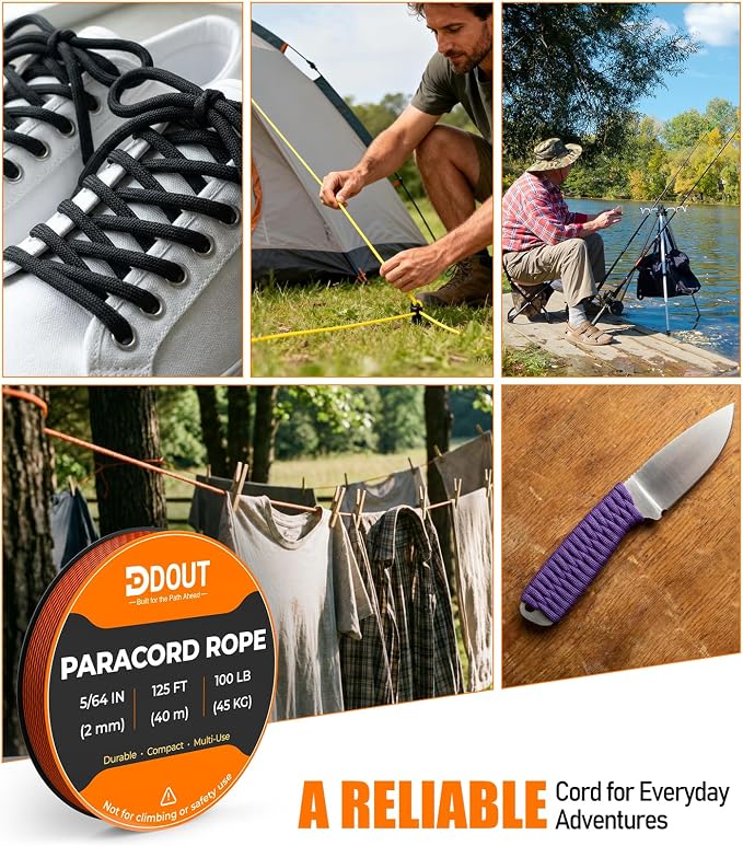 DDOUT 2mm Paracord 100lb, Thin Micro Paracord Rope, DIY Projects, Camping & - Image 5