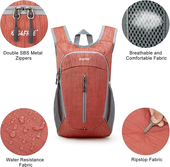 G4Free 10L Hiking Backpack Small Travel Hiking Daypack Lightweight Packable - Image 4