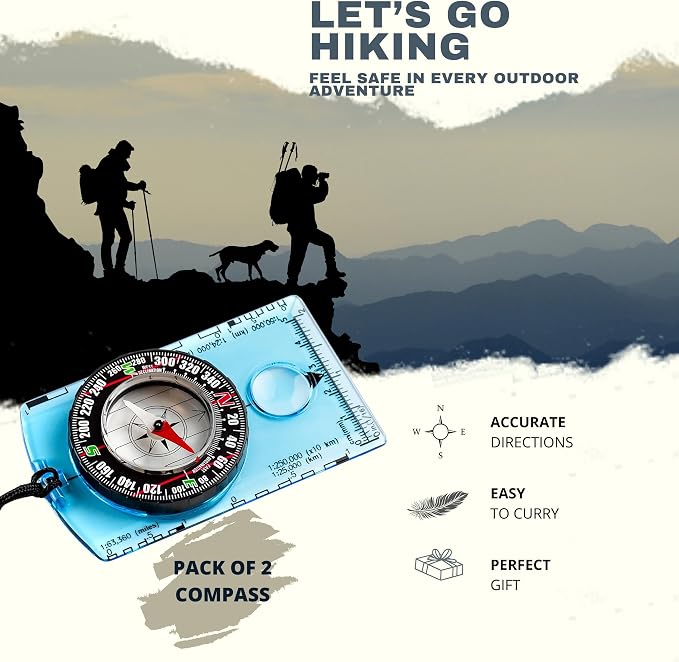 Trekker's Compass Crew Orienteering Compass, Magnetic Navigation Set - Image 2