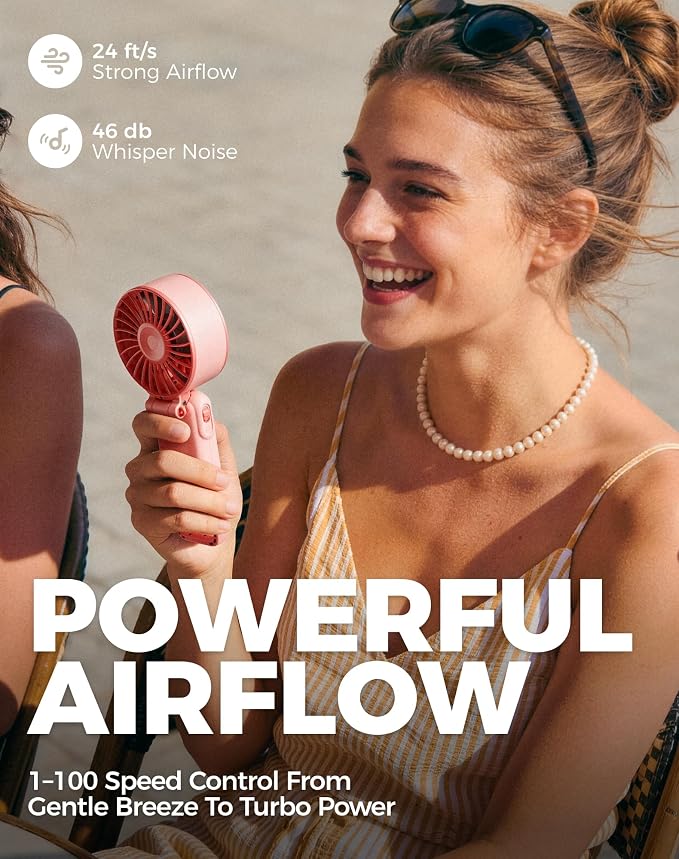 Diveblues Portable Turbo Fan, 100 Speed Handheld Fan - Image 2