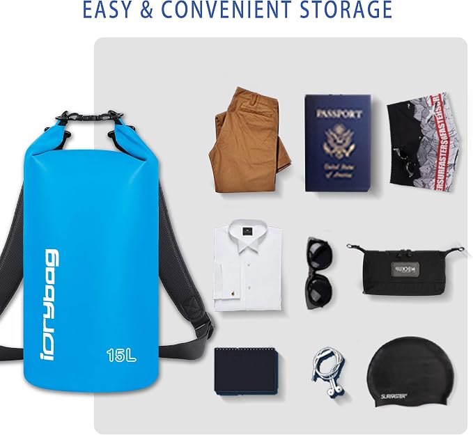 IDRYBAG Dry Bag for Kayaking Waterproof 2L/5L/10L/15L/20L, Small Dry Sack - Image 3