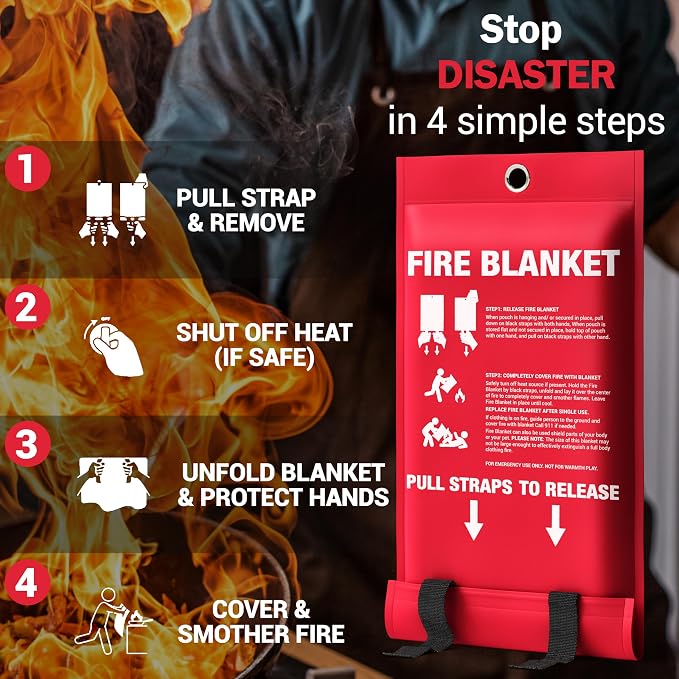 National Park Foundation Partner Emergency Fire Blanket, 40”x40” UM9 Fiberglass - Image 3
