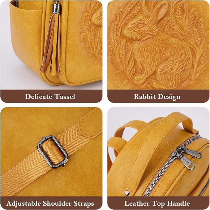 Mini Backpack Purse for Women, Embossed Leather Small Backpack Fashion Travel - Image 6