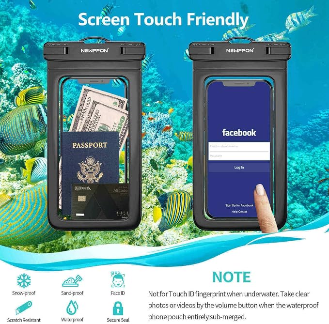 Waterproof Cell Phone Pouch : 4 Pack Float Clear Cell Holder Protector - Image 6