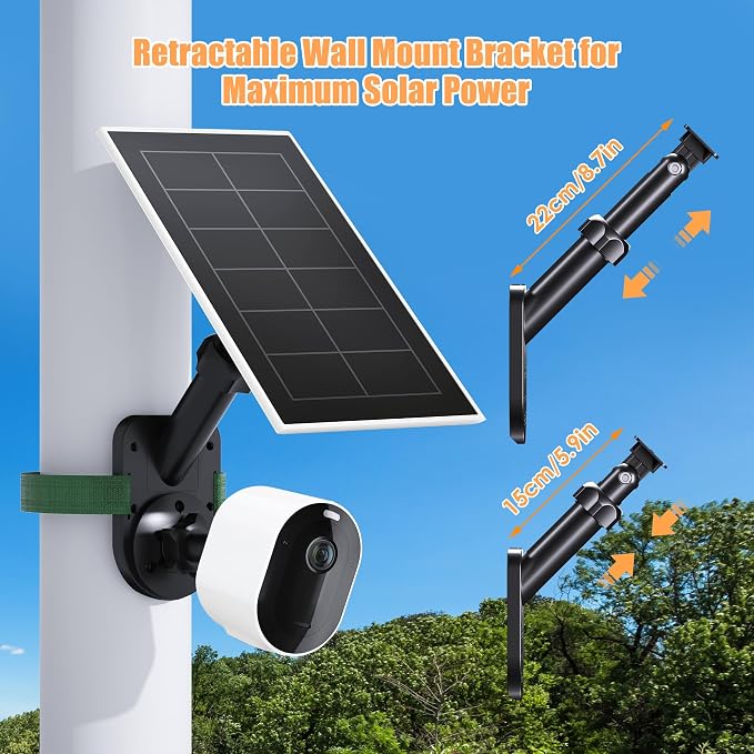 Wall Mount for Cameras and Solar Panels, 2-in-1 Mount for Ring, etc Solar Panel - Image 5