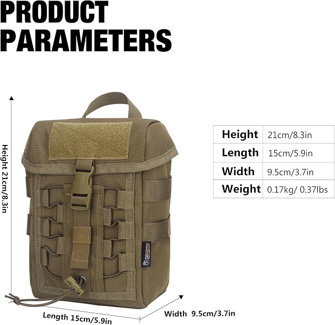 Mardingtop Molle Admin Pouch, EDC Pouch, Tactical Drawstring Pouch, Utility - Image 2