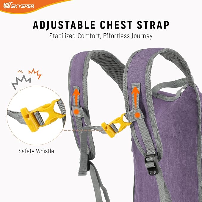 SKYSPER 15L/20L Foldable Hiking Backpack Lightweight Packable Travel Daypack - Image 4