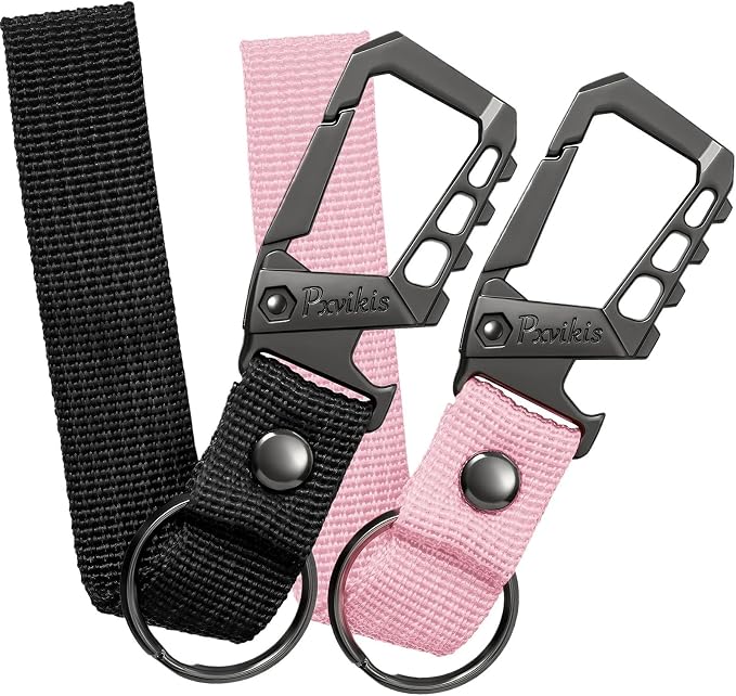 Metal heavy duty key chain carabiner clip bottle opener wrist lanyard ring car by Unknown