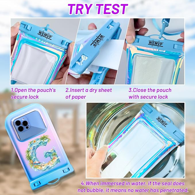 Personalized Initial Waterproof Phone Pouch Case - Image 4
