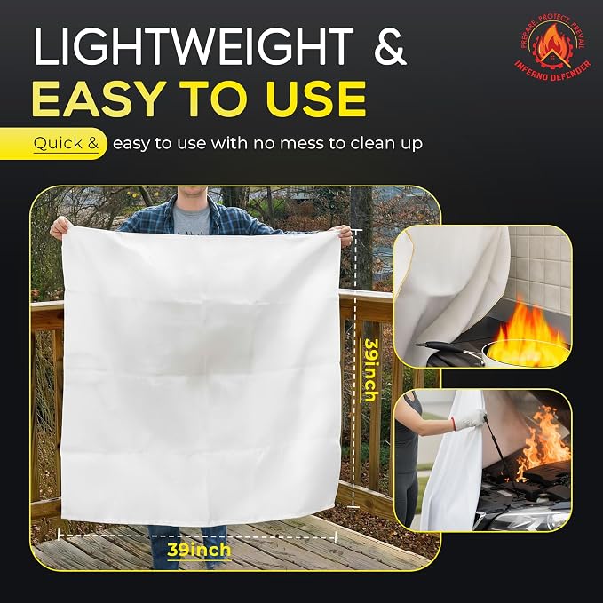 Emergency Fire Blanket For Home And Kitchen, Safe Touch Silicone Coated - Image 8