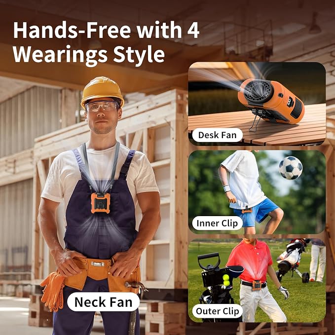 Socool 10000mAh Portable Waist Fan Clip on Wearable Belt Personal Fan - Image 7