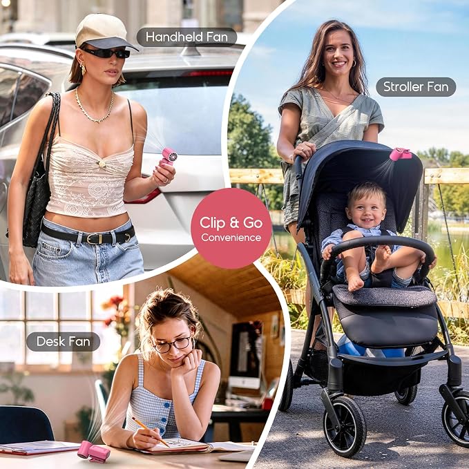 Portable Clip-On Mini Fan, Hands-Free, Turbo Personal Handheld Fans - Image 4