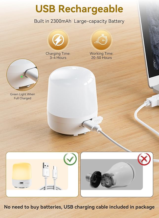 Minetom E26 Rechargeable Light Bulbs - Image 5