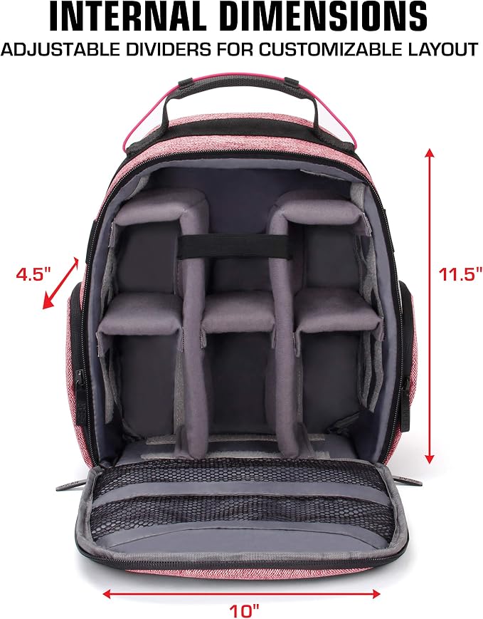 USA Gear Audio Equipment Backpack Fits Audio-Technica System 10, Shure BLX4 - Image 2