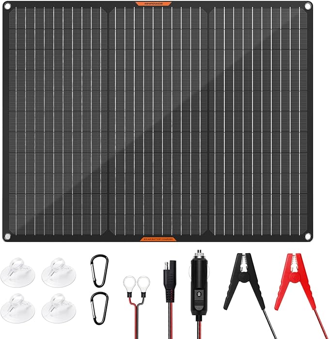 Solar Panel 50W 12V Solar Car Battery Charger Maintainer Portable Waterproof by MHPOWOS
