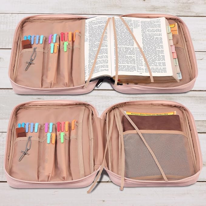 FINDCOZY Bible Cover for Women, Durable Carrying Book Case Church Bag for - Image 3
