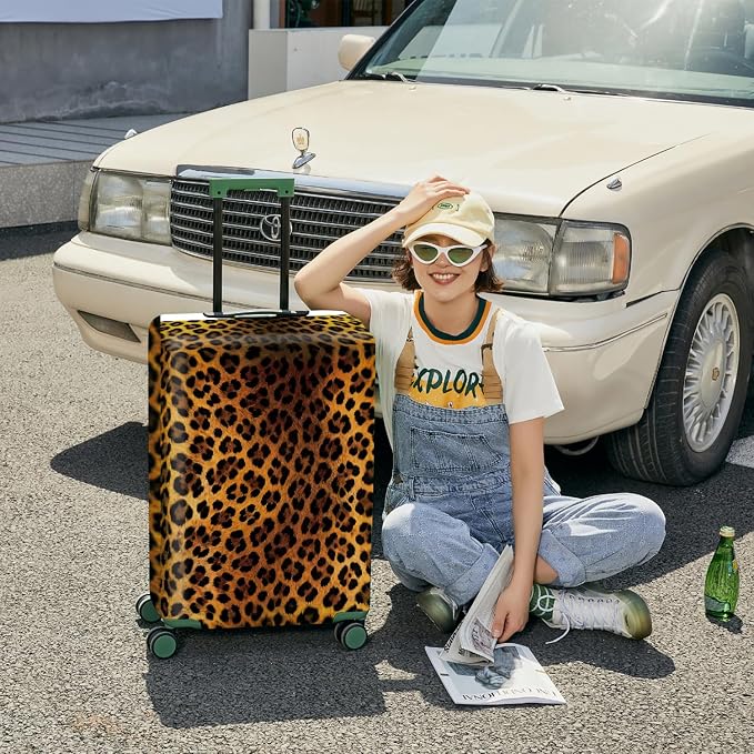 ANNA QUEEN Vintage Leopard Pattern Travel Luggage Cover -Stretchable Airplane - Image 4