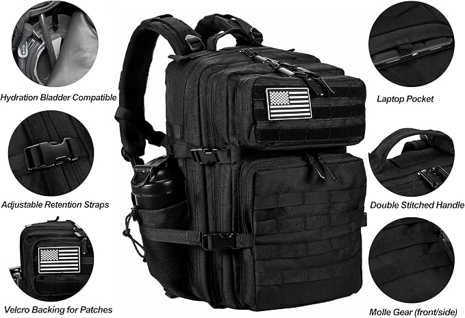 LHI Military Tactical Backpack for Men and Women 45L Army 3 Days Assault Pack - Image 4