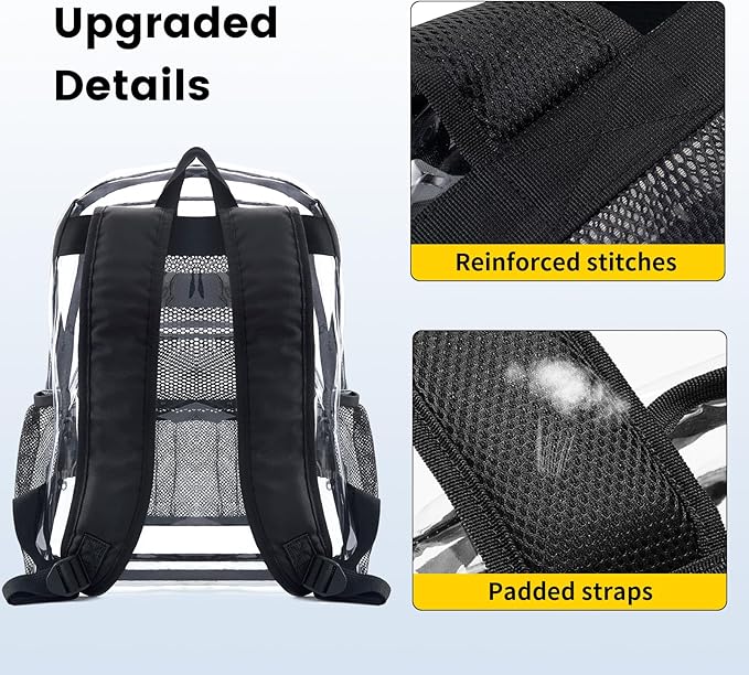 Vorspack Clear Backpack Heavy Duty PVC Transparent Backpack Extra Large Clear - Image 6