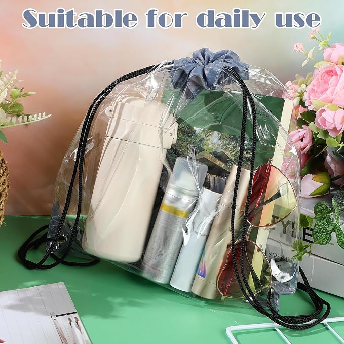 Shappy 30 Pcs Clear Drawstring Backpack, Plastic Waterproof Transparent Stadium - Image 5