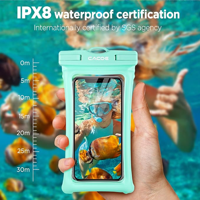 CACOE Floating Universal IPX8 Waterproof Phone case 2 Pack-Up to 7.0", - Image 6