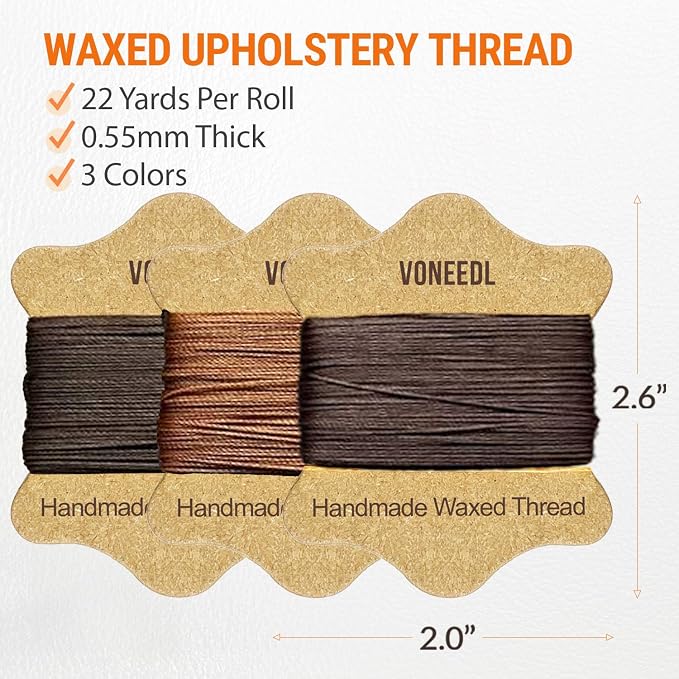 Upholstery Repair Kit: Waxed Sewing Thread & Heavy Duty Needles - Image 3