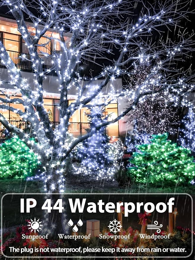 Upgraded 99FT 300 LED Christmas Lights Outdoor & Indoor, Memory Function & - Image 4