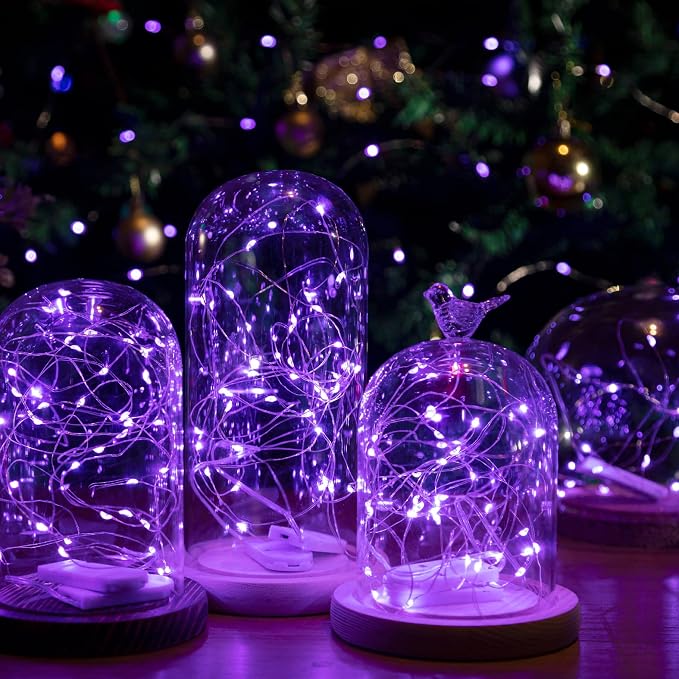 12-Pack LED Fairy Lights 7 Feet Battery Powered Waterproof Silver Wire 20 Slim - Image 2