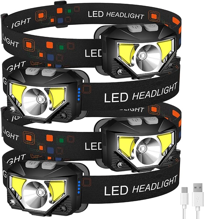 LHKNL Headlamp Flashlight, Waterproof Motion Sensor Head Lamp, 8 Mode - Image 7