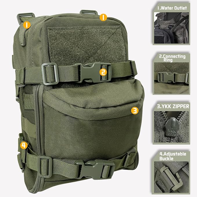 Tactical Hydration Backpack for 2L Hydration Bladder, Lightweight Hydration - Image 4